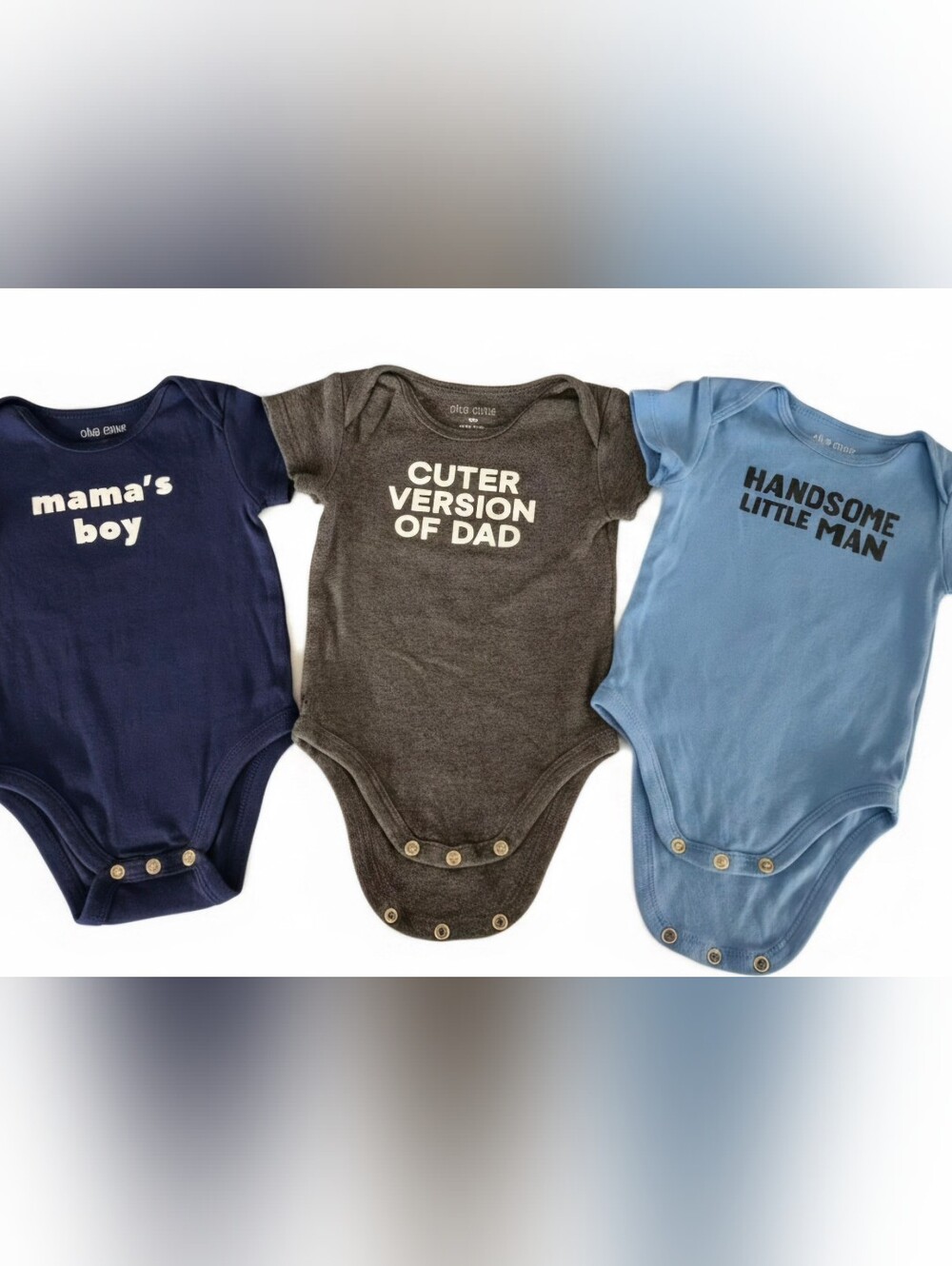 Okie dokie Set Of 3 Cute Text Bodysuits 9 Months